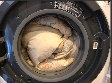 羽毛布団を洗濯機で洗う